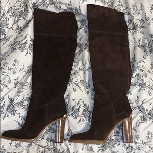 Michael Kors Knee High Brown Heeled Boots